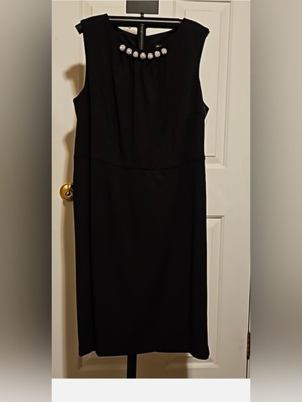 Shelby Nites Black Embelished Neck Line Zipper Closure Women's sz 18W NWT